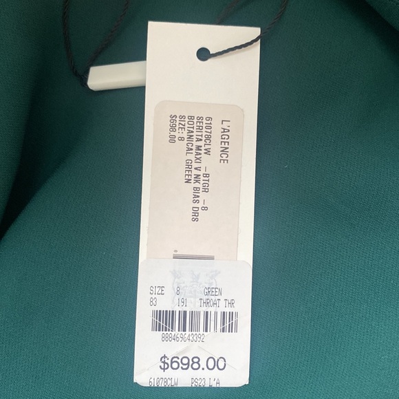 Serita Bias-Cut Silk Charmeuse Maxi Gown In Botanical Green - Picture 8 of 13